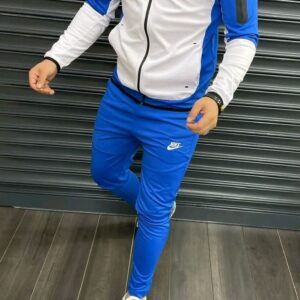 Men’s Sport Tracksuit – Blue & White Athletic Set